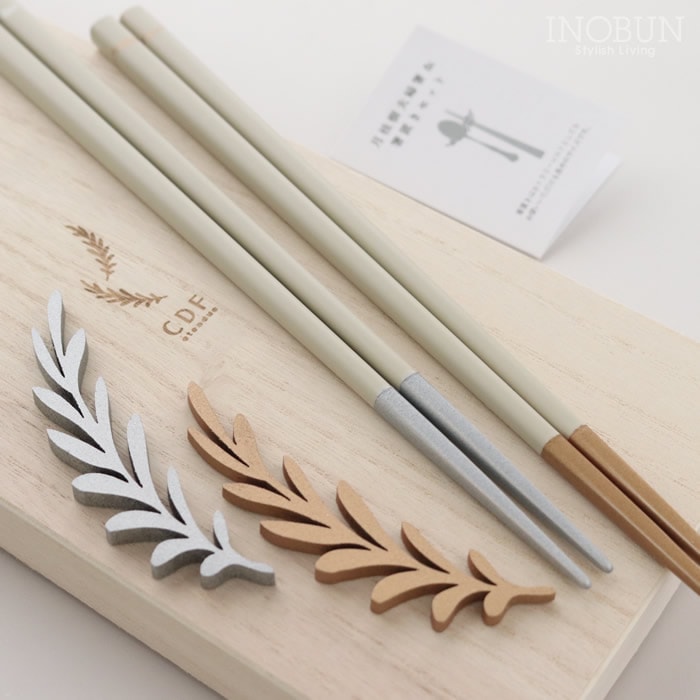 月桂樹 Gekkeijyu 夫婦箸＆箸置き ギフトセット 日本製 カトラリー