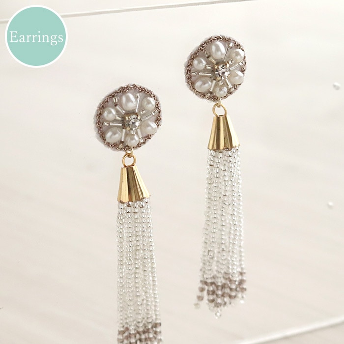 イヤリング MAYGLOBE メイグローブ by Tribaluxe ビーズ刺繍xビーズ