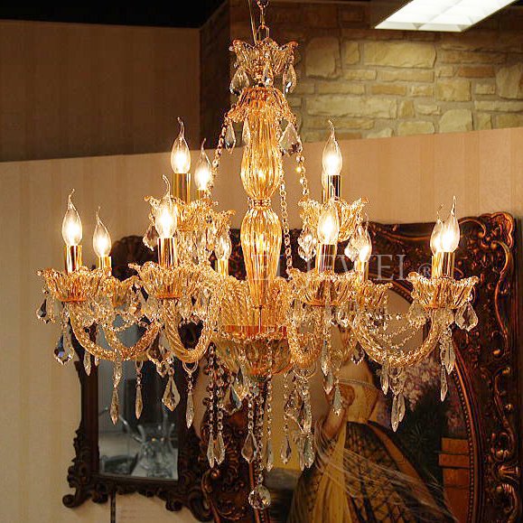 クリスタルシャンデリア 12灯 シャンパンゴールド(W850×H850mm) | EL JEWEL