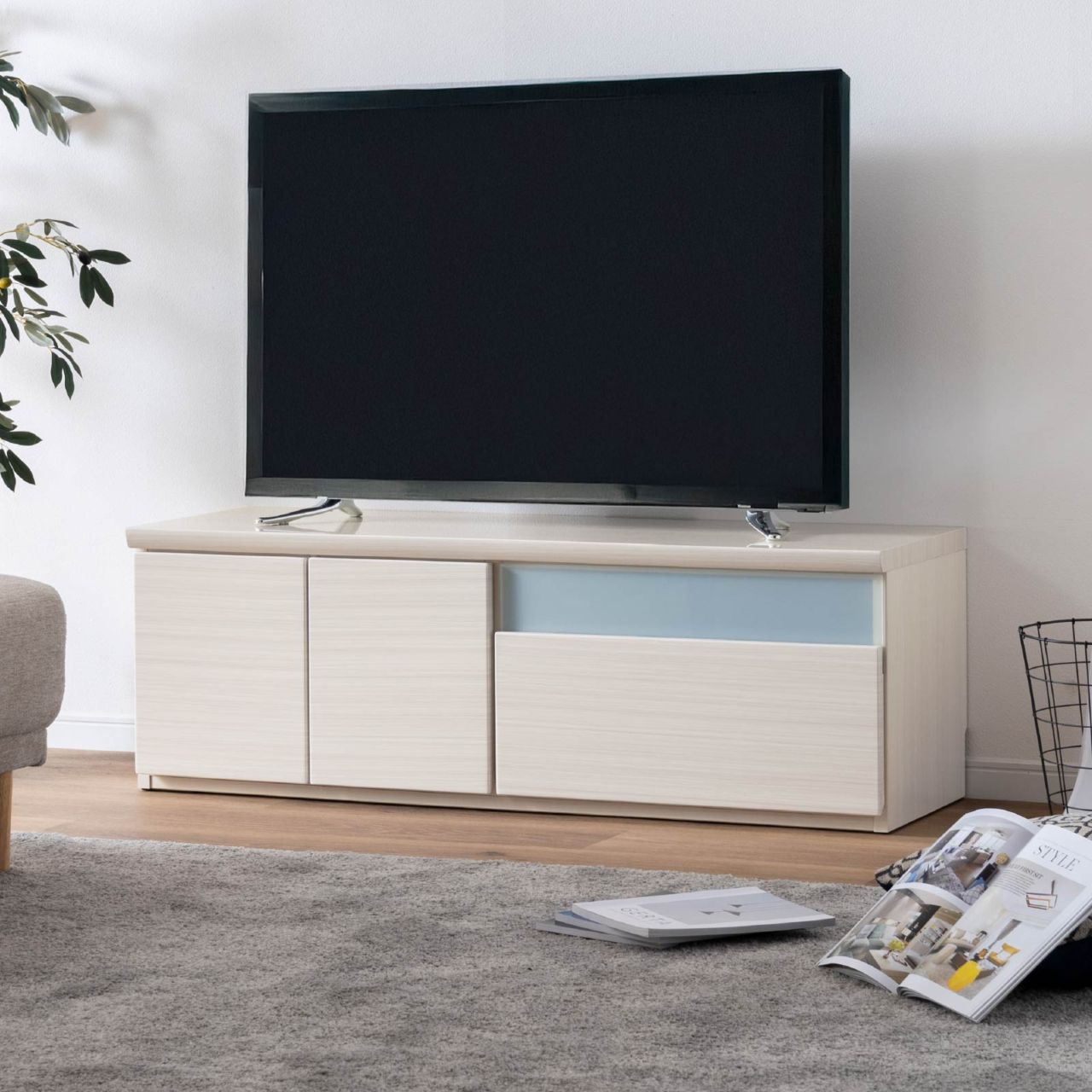 テレビ台 テレビボード ホワイト 木目調 120 TVB｜家具の通販tac