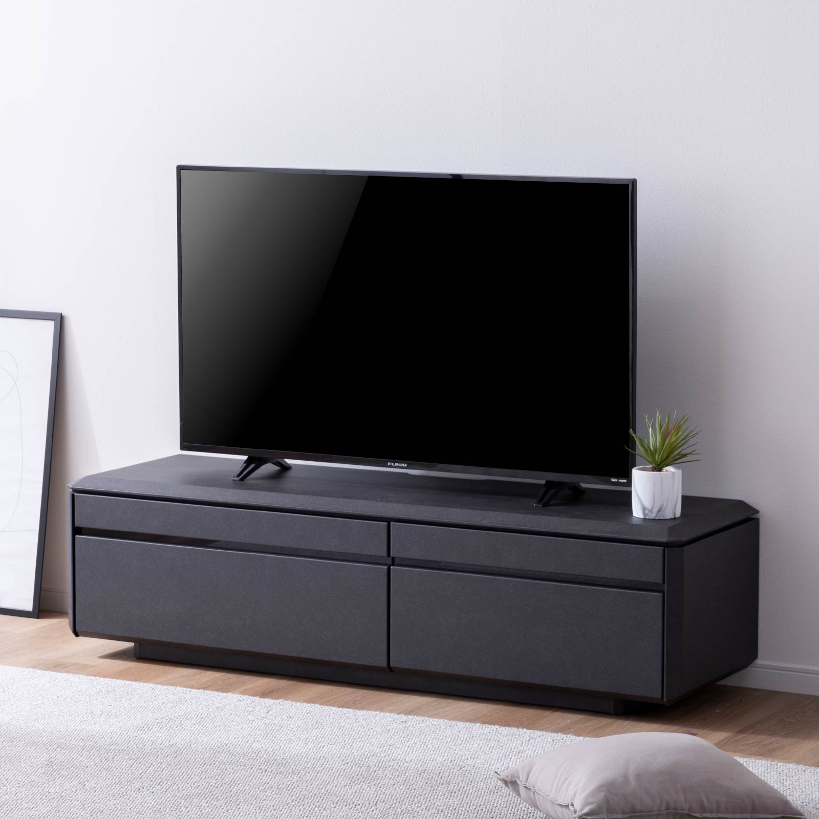 幅150/高さ41] ローボード テレビボード テレビ台 完成品 エンボス加工