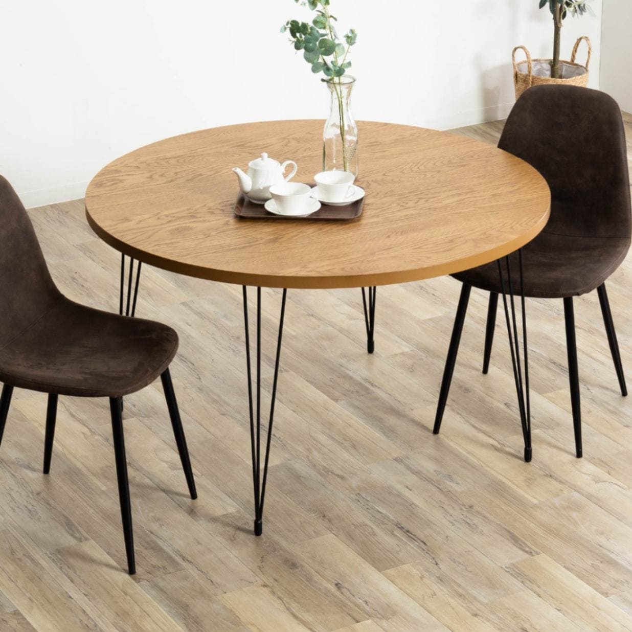 幅120］丸テーブル ダイニングテーブル アイアン脚 ｜北欧デザイン