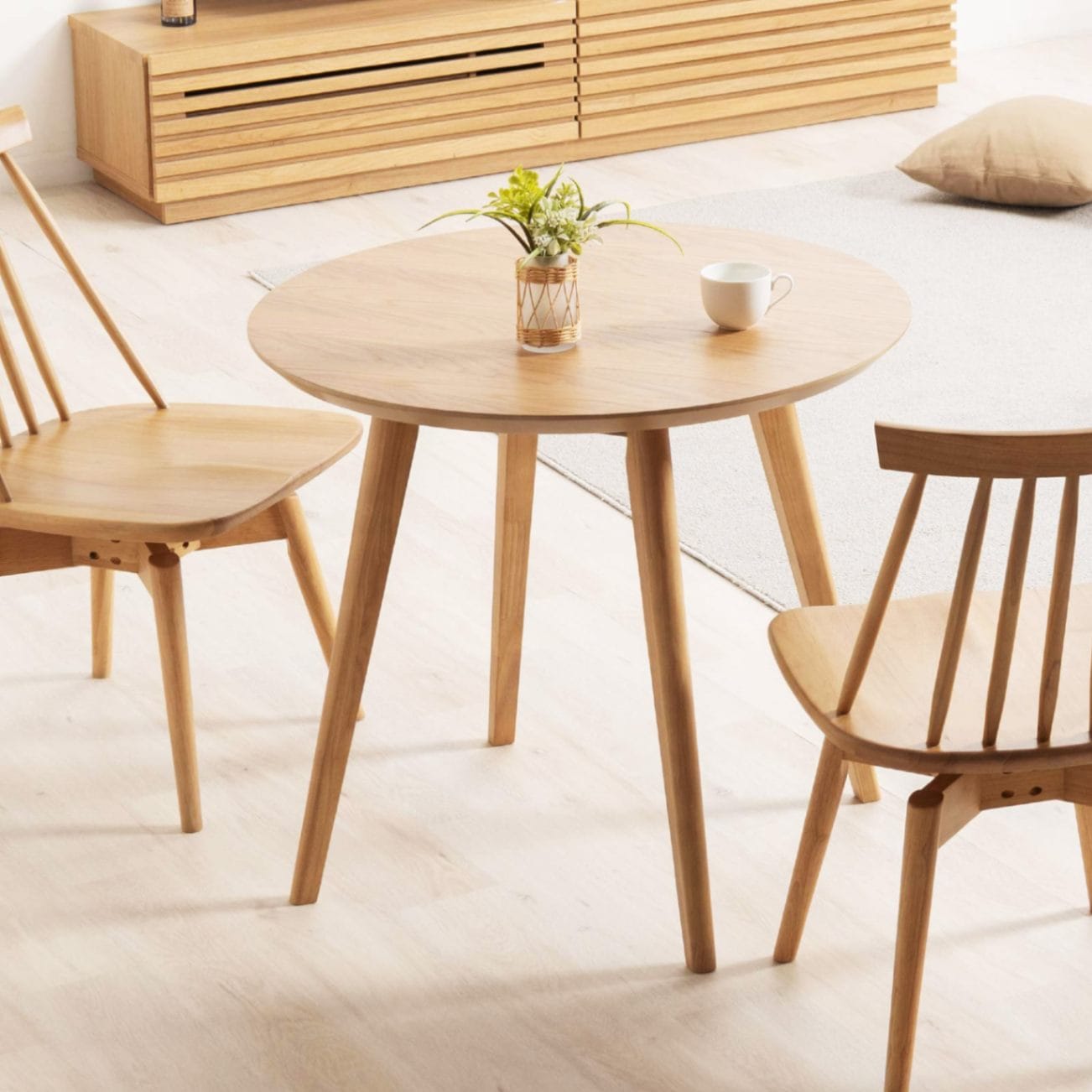 幅80cm 丸 ダイニングテーブル｜4色から選べる北欧風シンプルデザイン