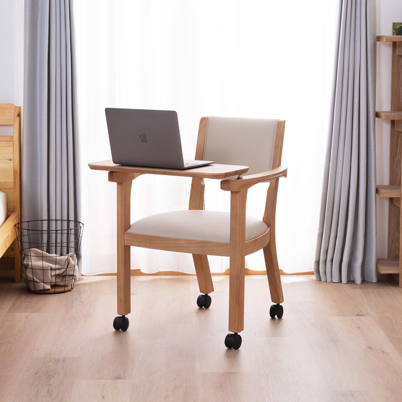 座面高44］ イスキア ｜ テーブル付き キャスター デスクチェア