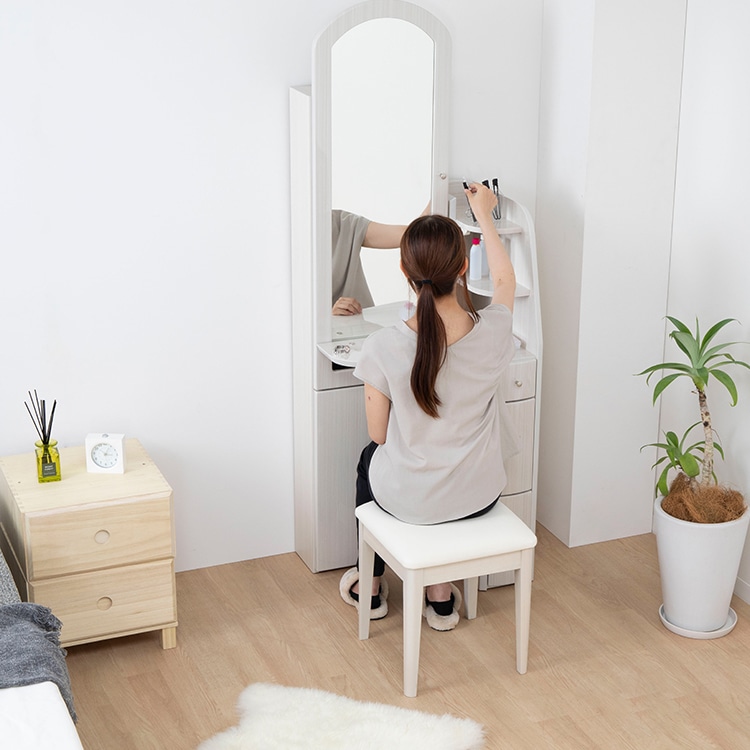 ドレッサー スツール セット木目調 ホワイト ブラック DRESSER｜家具の