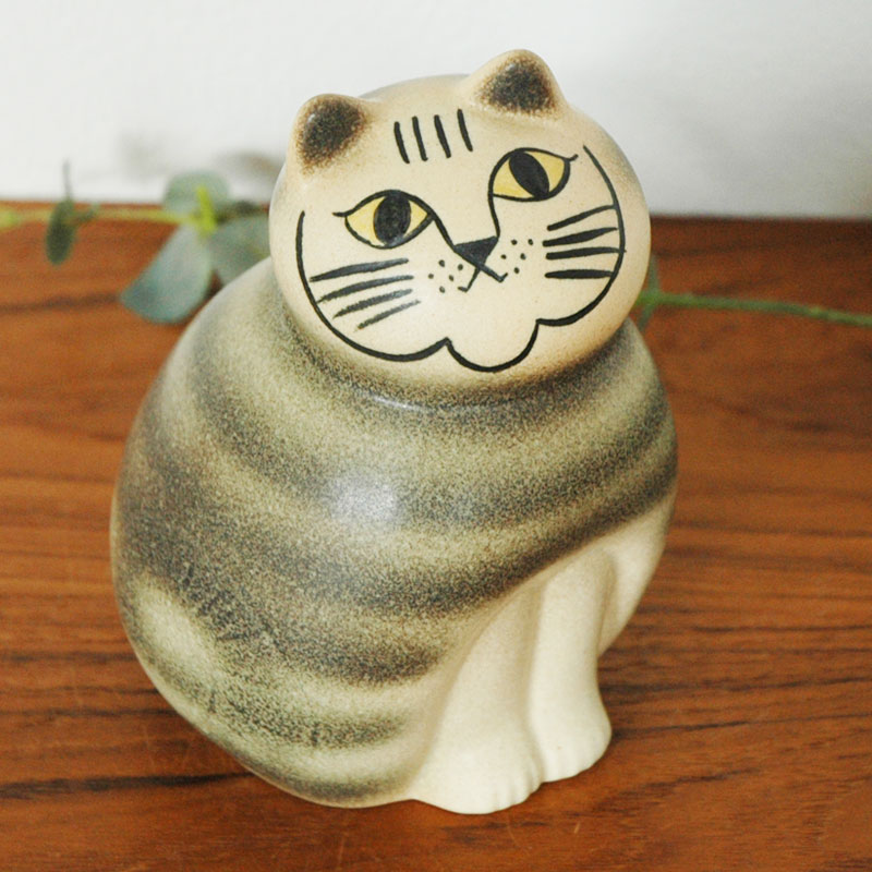 MIA cat ミア・ネコ グレー セミミディアムサイズオブジェ/Lisa Larson