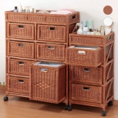 天然籐ランドリーチェスト スリム 3段｜ファミリー・ライフ公式通販