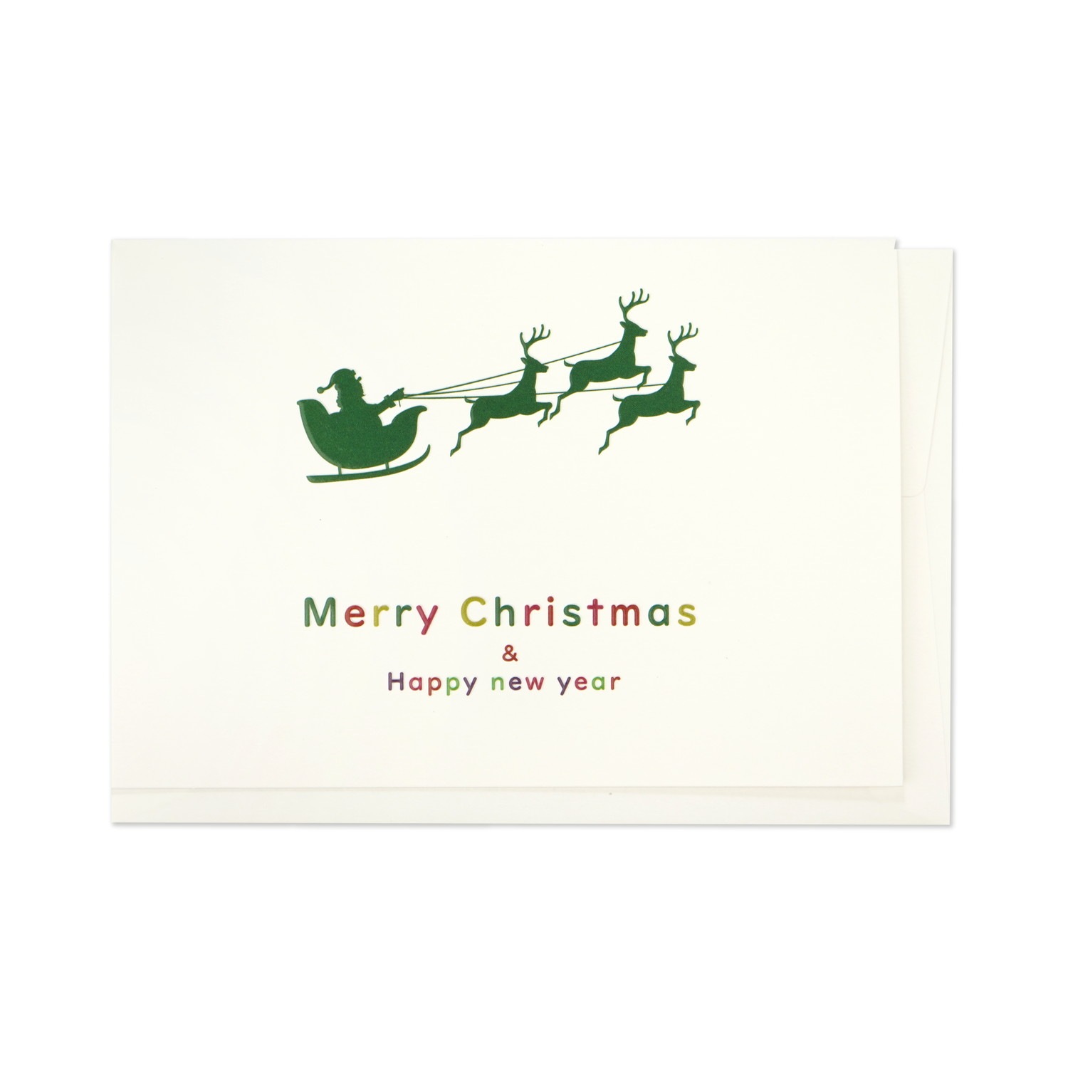 ぷっくりクリスマスカード サンタシルエット｜xcd-315 | 新商品