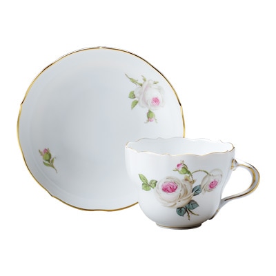 マイセン ホワイトローズ ティー/コーヒー兼用カップ＆ソーサー 029510