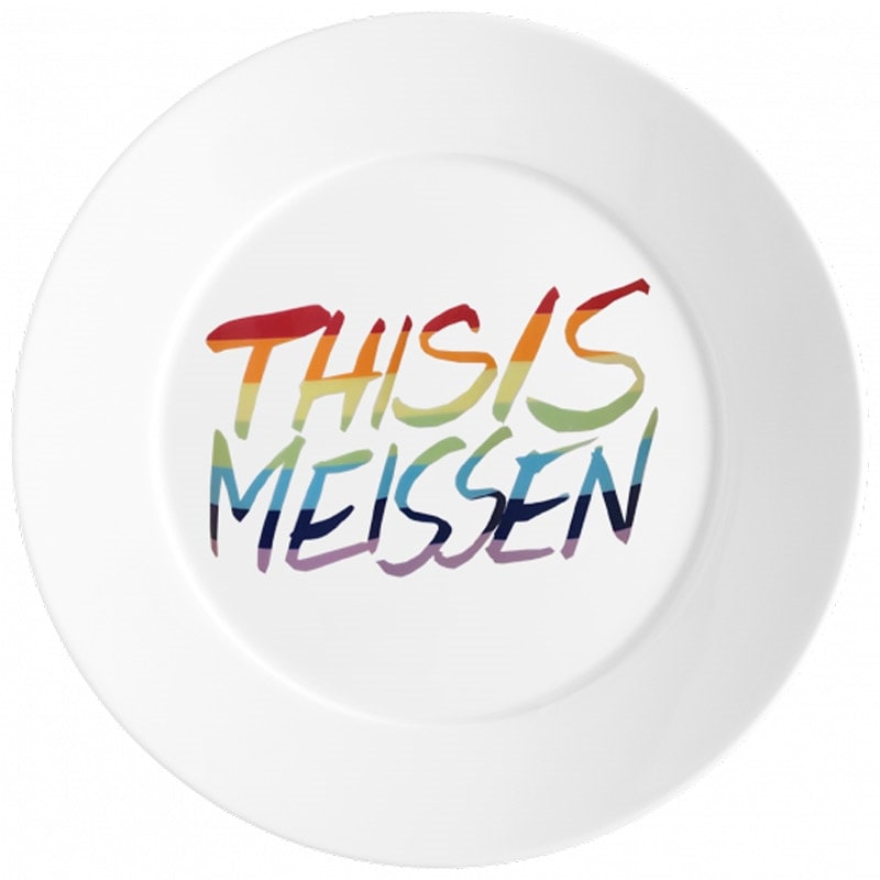 マイセン プレート22cm ディス イズ マイセン(レインボー) 79A356