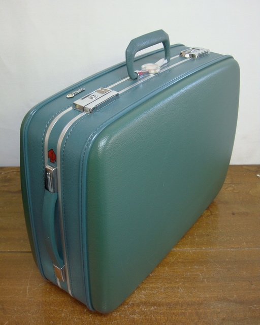 Sunco サンコー 古いトランク スーツケース 青緑色 | アンティーク雑貨