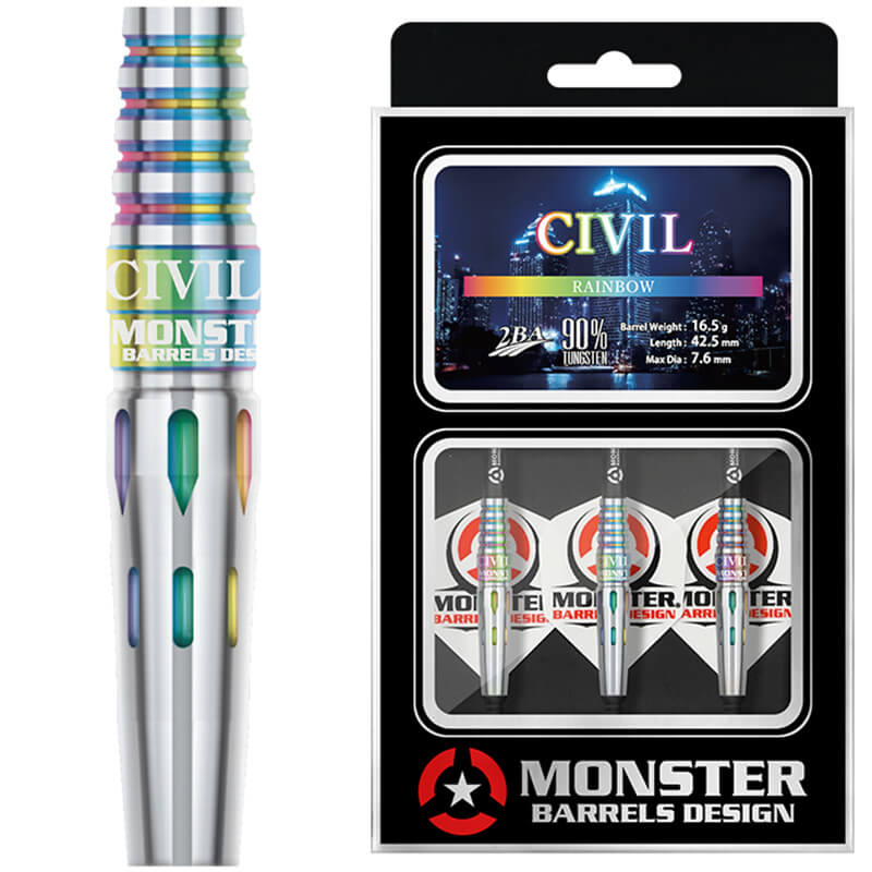モンスター CIVIL シヴィル レインボー 2BA16.5g ダーツ バレル