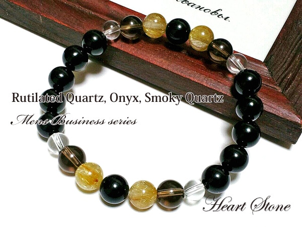 金針ルチルで金運上昇！！】オニキス×ルチルクォーツ×スモーキー