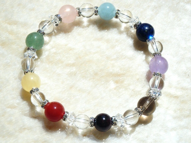 お試しパワーストーンシリーズ】7つのチャクラ対応 天然石ブレスレット