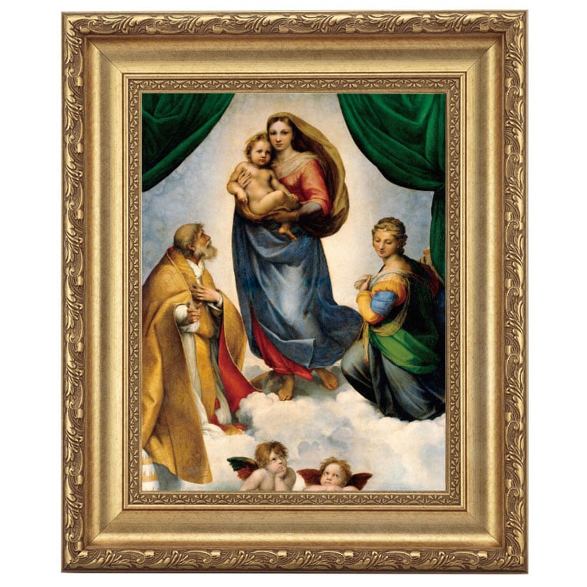 ラファエロ 「システィーナの聖母」 4号 立体複製名画 【5％ポイント