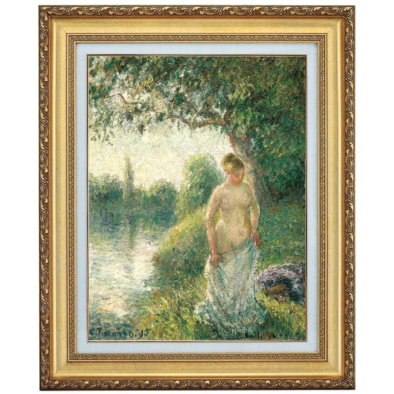 立体複製名画 カミーユ・ピサロ「水浴する女」4号 : アートの友社 立体