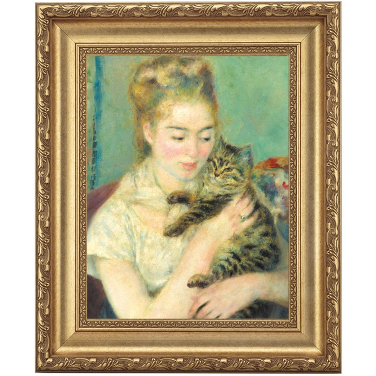 ルノワール 「猫を抱く女性」 4号 立体複製名画 【5％ポイント還元中