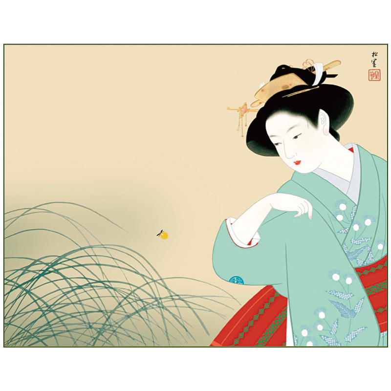 上村松園『新蛍』掛軸 : アートの友社 上村松園『新蛍』掛軸 112482