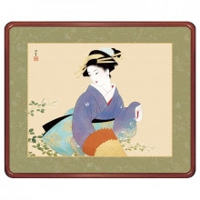 上村松園 鼓の音（つづみのね） 額装 : アートの友社 鼓の音（つづみの