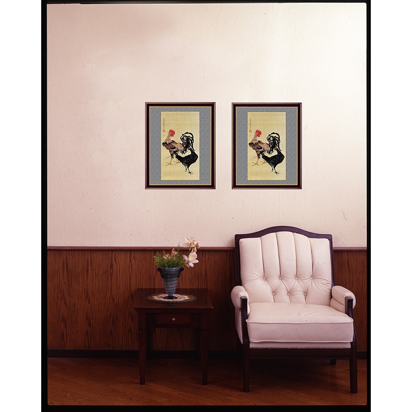 伊藤若冲 動植綵絵 雪中鴛鴦図 額 美術品 インテリア 複製 アートの友