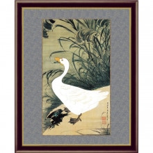 伊藤若冲 動植綵絵 芙蓉双鶏図 額 美術品 インテリア レプリカ グッズ