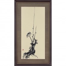 宮本武蔵 「枯木鳴鵙図」 複製 額装 壁掛け【ポイント5％還元中