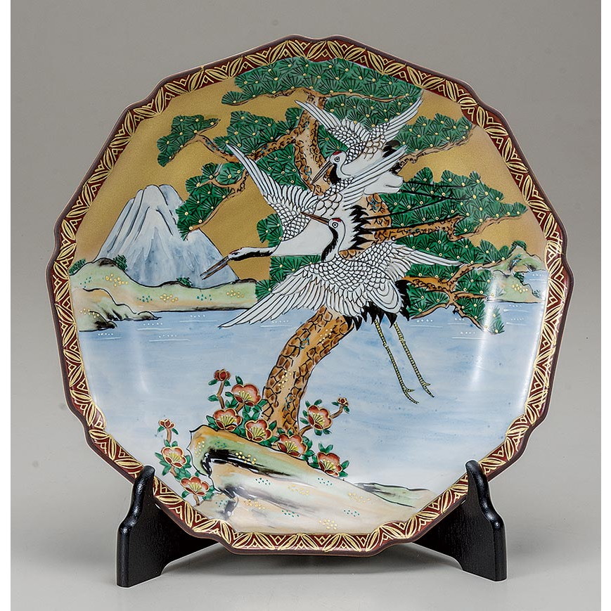 九谷焼き 富士に鶴・飾皿 大雅【ポイント5％還元中】 : アートの友社