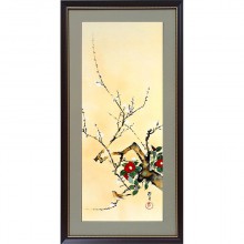 酒井抱一 「十二か月花鳥図」 三月 桜に雉子図 額装 : 酒井抱一 十二