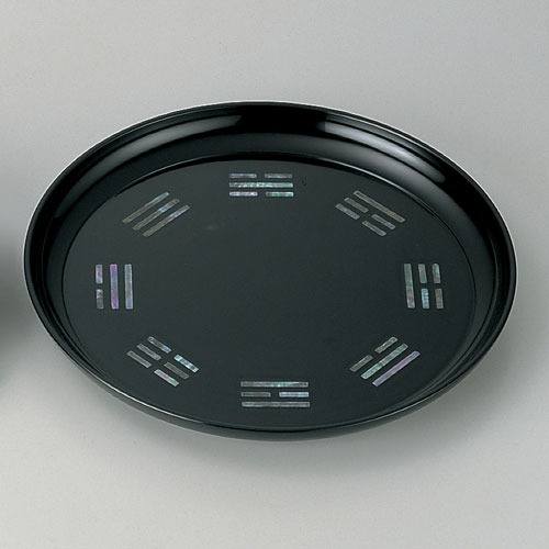 茶道具 盆類】 八掛盆 木製 真塗 貝入 | 山道盆セット、その他盆類