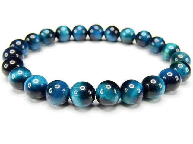 AAAマリンブルータイガーアイ8mmブレスレット数珠天然石石街 | 石種別