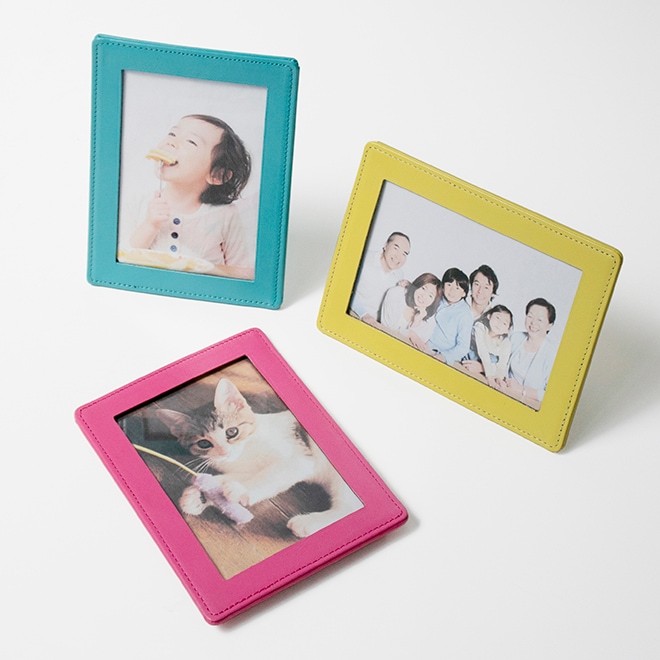 L判・1面オープン型】本革 フォトフレーム 【ヴァリアスカラー】 L版