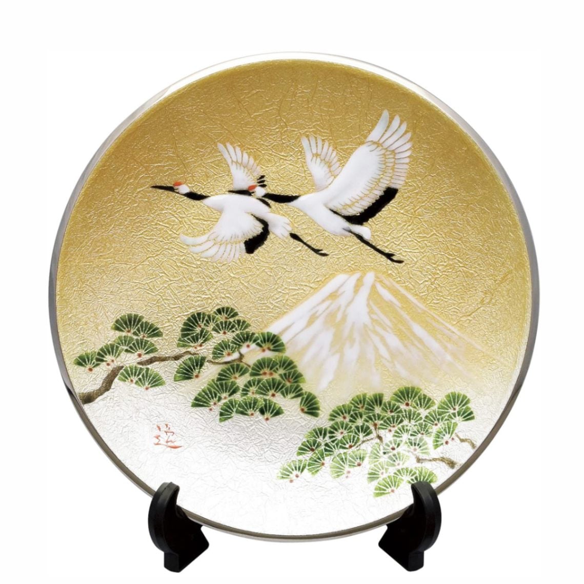 七宝焼き 飾皿 12丸 旭日鶴 | 飾皿 丸形 | 伝統工芸品・和風記念品