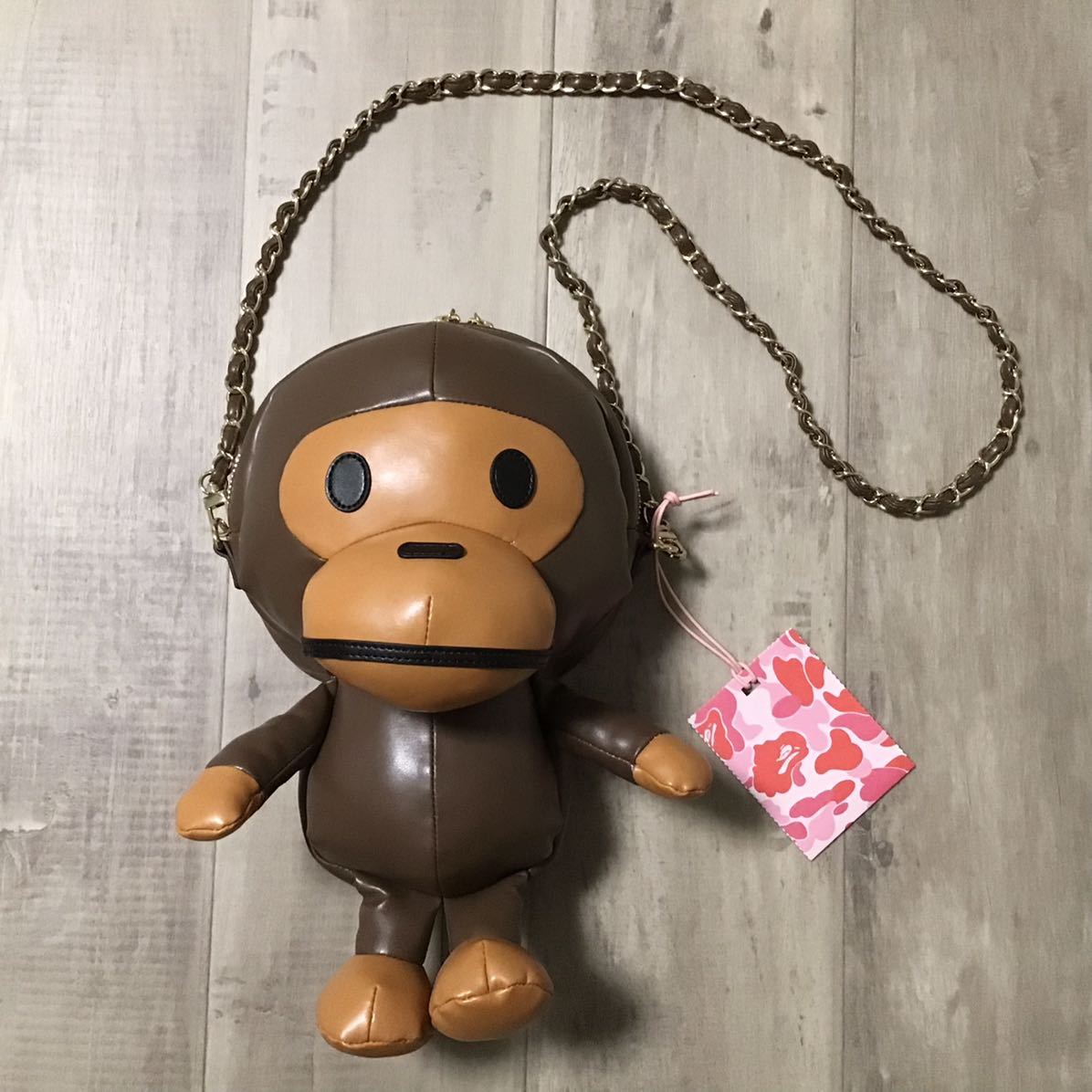 ☆新品☆ BABY MILO BIG PLUSH DOLL CHAIN shoulder BAG a bathing ape