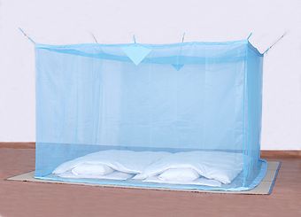 蚊帳 片麻(色：ブルー) 4.5畳用 - 国内蚊帳生産No.1 越前蚊帳の「蚊帳