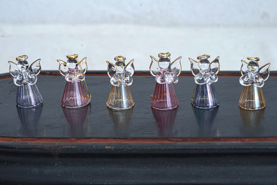 リバティ クリスマスガラス細工の天使オーナメント6個セット gx-542の