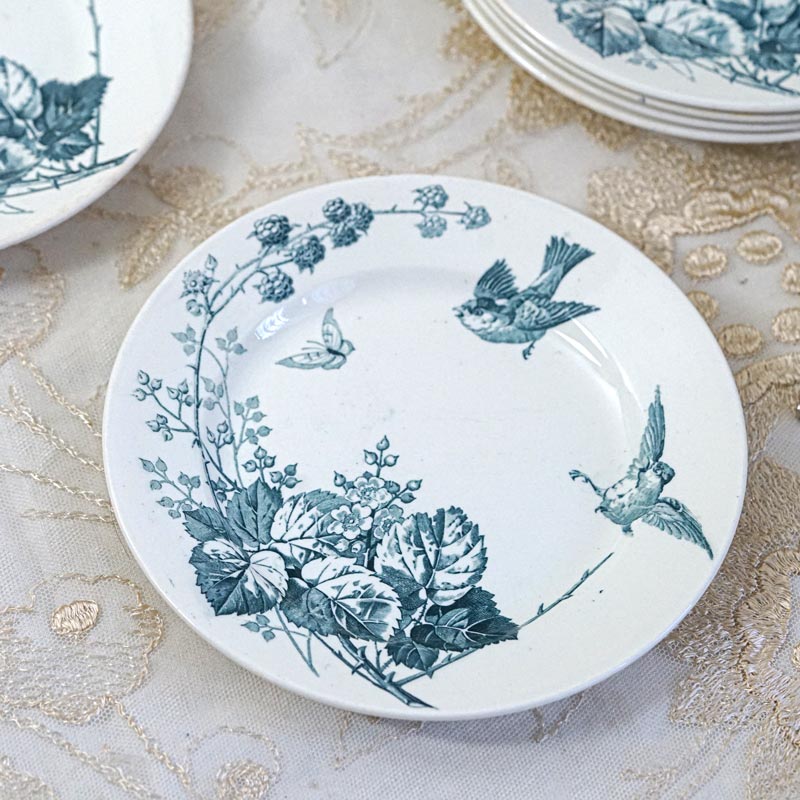 アンティークリュネヴィルK&G ロンスLuneville ronce平皿21.5×2.2cm gc