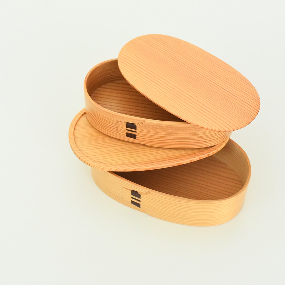 栗久 大館曲げわっぱ　小判入子レディースRL 曲げわっぱ 弁当箱 小判入子 レディース 栗久 わっぱ弁当 国産 日本製