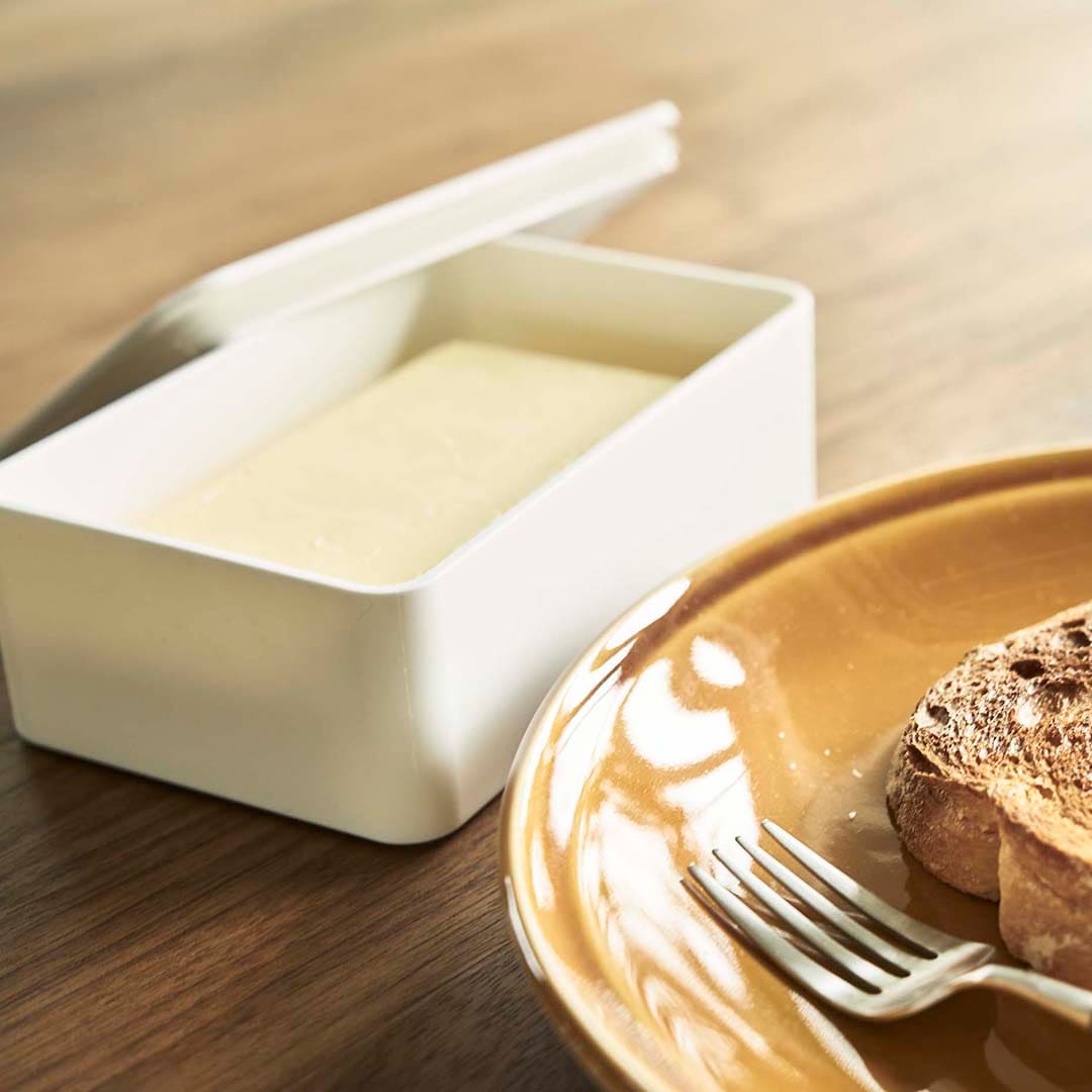tower】バルブ付き密閉バターケース ホワイト｜キッチン用品,保存容器