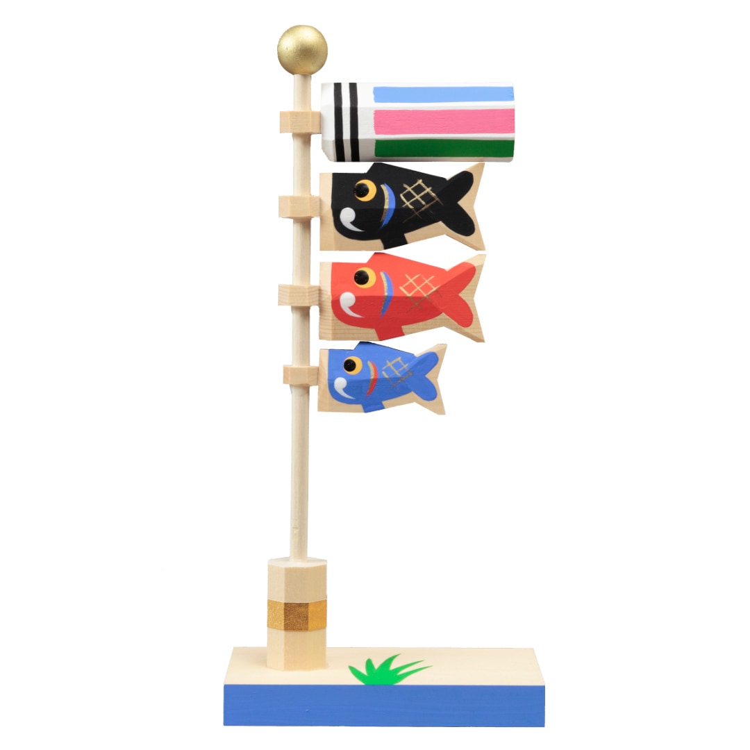 南雲作 伊予一刀彫 仲良しミニ鯉のぼり Y5046 | つるし・名前旗・小物