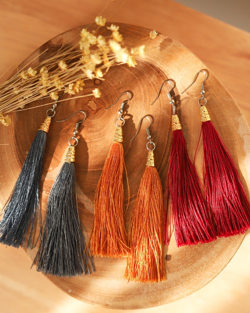 tesoro / タッセルピアス/レッド [メール便対象品]｜テソロ(tesoro