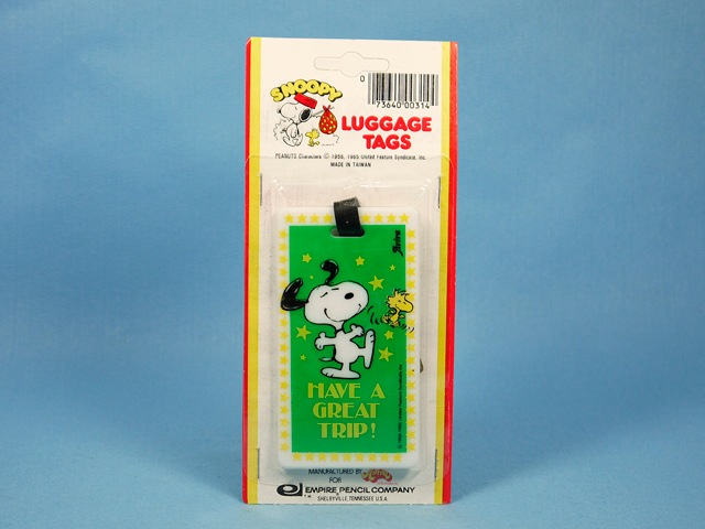 ビンテージ Aviva '79 スヌーピー Luggage Tag 荷物札 “ Have A