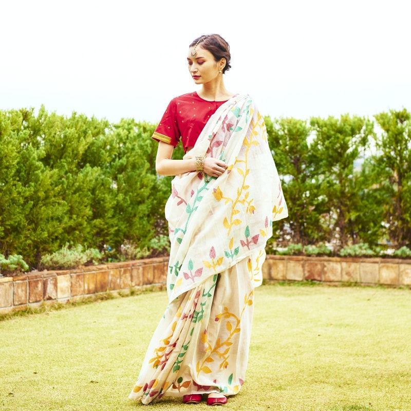 ジャムダニ織簡易サリー C｜マライカ公式通販