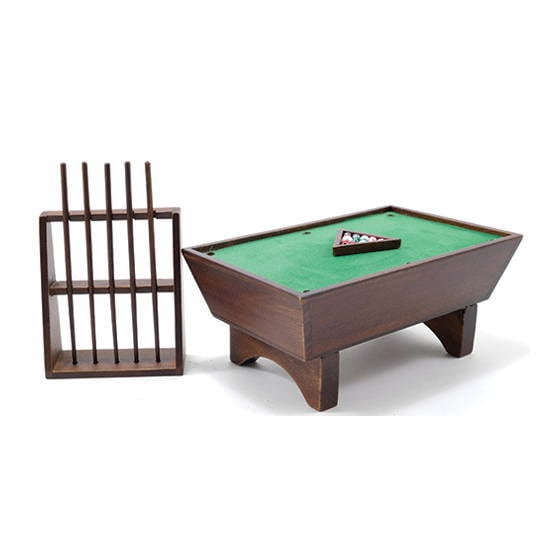 ミニチュア雑貨 ビリヤード テーブルセット 【カラー：ウォルナット