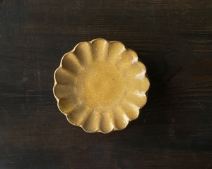 小澤基晴 輪花豆皿 ブロンズ