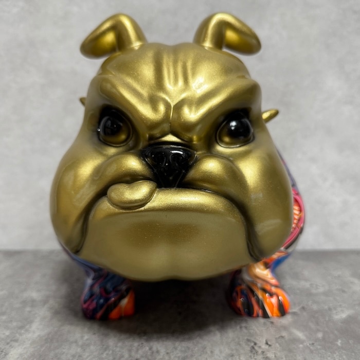 犬の置物 ポップアニマルC 高さ22cm 金色 縁起物 ゴールド かわいい