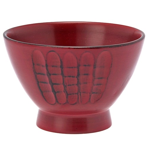 天然木製 汁椀 羽反つき彫（大） 根来 漆塗り | 汁椀,赤色・朱色・根来