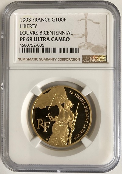 銀行振込割引なし】【会員様割引なし】 1993年 フランス 金貨 100