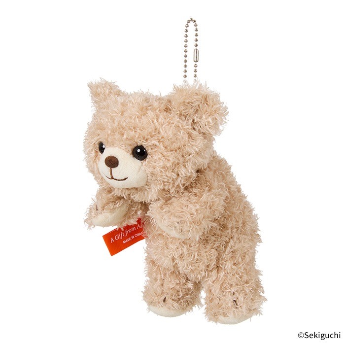 あそんで！テディベア マスコットキーチェーン ベージュ|【ぬいぐるみ