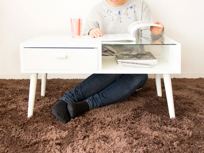 ガラス天板×木のセンターテーブル｜シンプルモダン | インテリア・家具