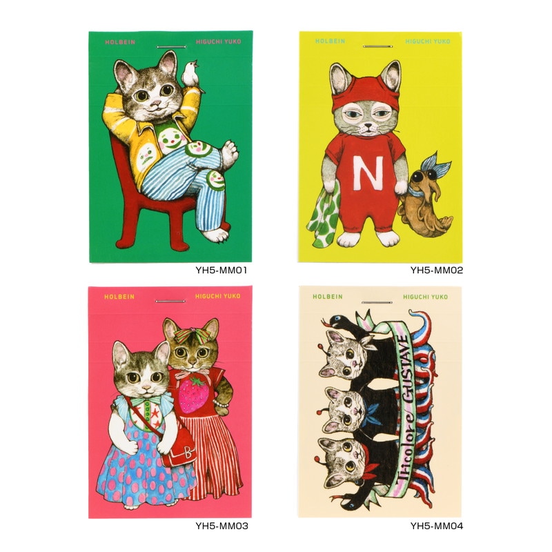 ヒグチユウコ×ホルベインコラボ 2024 ミニメモ帳 ねこたち 4種セット